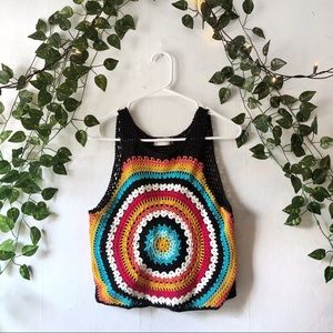 Colorful crochet tank top